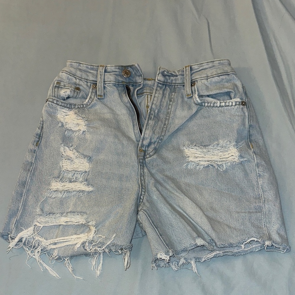 H&M Light Blue High Waist Women Shorts